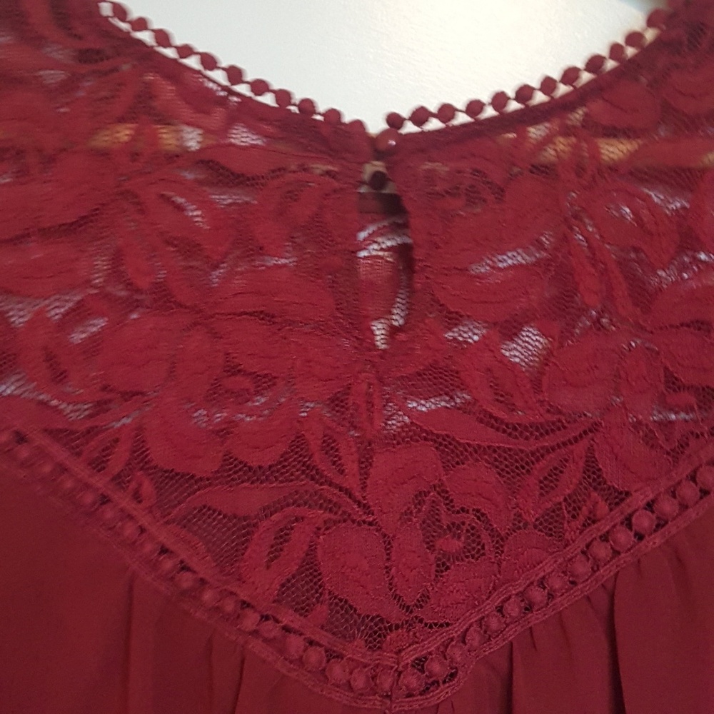❌SOLD❌NWT Burgundy swing dress (M) - Picture 3 of 6